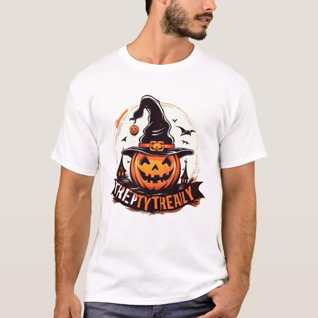 Trendy Halloween Day Typography And Graphic T Shir T-Shirt (Front)