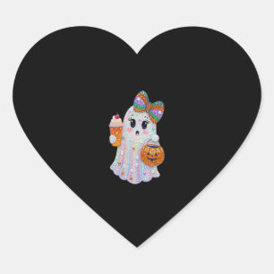 Trendy Halloween Rhinestones Ghost Heart Sticker