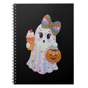 Trendy Halloween Rhinestones Ghost Notebook