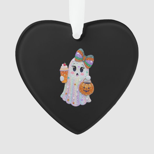 Trendy Halloween Rhinestones Ghost Ornament (Front)