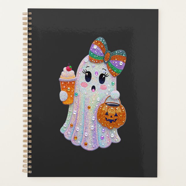 Trendy Halloween Rhinestones Ghost Planner (Front)