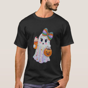 Trendy Halloween Rhinestones Ghost T-Shirt