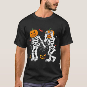 Trendy Halloween Skeleton Griddy Dance Pumpkin T-Shirt