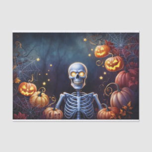 Trendy Halloween Skull Pumpkin Party Decoupage Tissue Paper