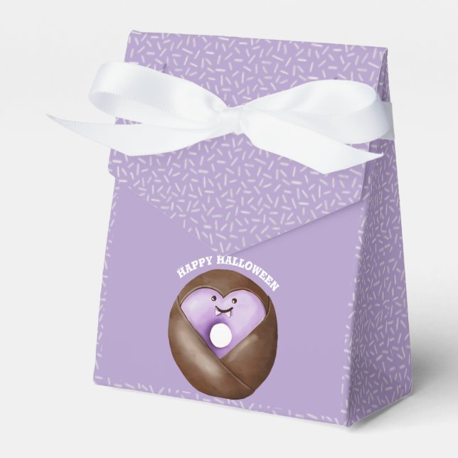 Trendy Halloween Spooky Heart Boo Ghost Doughnut  Favour Box (Front Side)