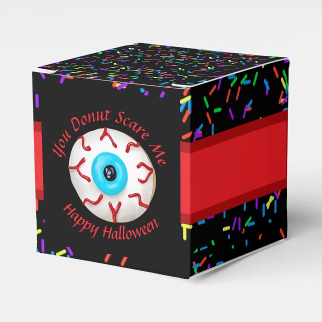 Trendy Halloween Spooky Monster Eyes Doughnut Favour Box (Front Side)