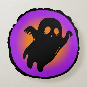 Trendy Halloween Spooky Neon Boo Ghost Classic Round Cushion