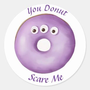 Trendy Halloween Spooky Purple Monster Eyes Doughn Classic Round Sticker