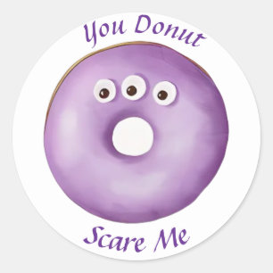 Trendy Halloween Spooky Purple Monster Eyes Doughn Classic Round Sticker