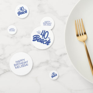 Trendy Hand Drawn Doodle 40 Is A Beach Birthday Confetti