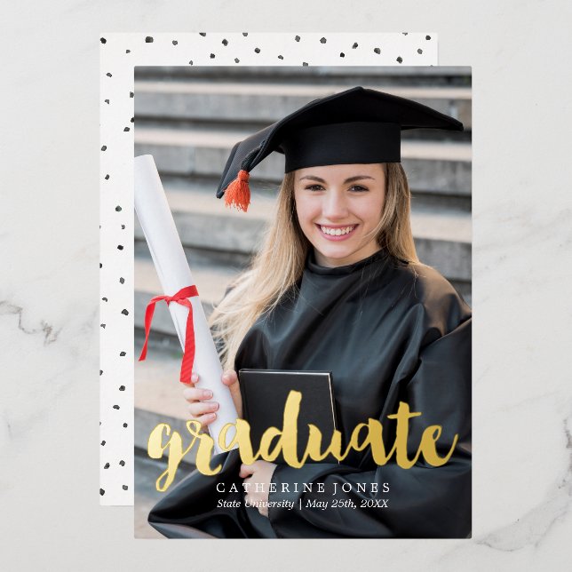 Trendy Hand Lettered Typography Graduation (Front/Back)