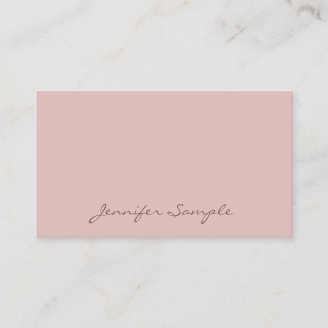 Trendy Hand Script Text Elegant Template Modern Business Card (Front)