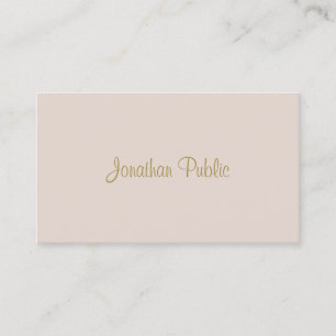 Trendy Hand Script Text Simple Modern Elegant Business Card
