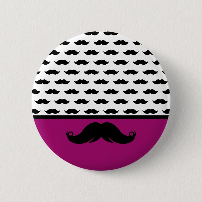 Trendy Handlebar Moustache Moustache Stache 6 Cm Round Badge (Front)