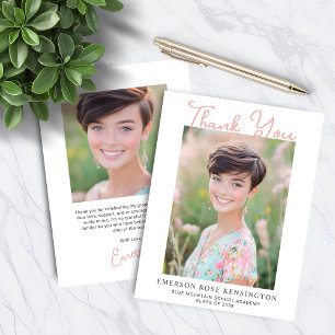 Trendy Handwritten Graduation Thank You Card