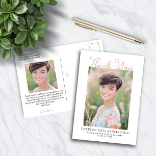 Trendy Handwritten Graduation Thank You Postcard