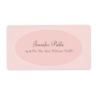 Trendy Handwritten Script Blush Pink White Elegant
