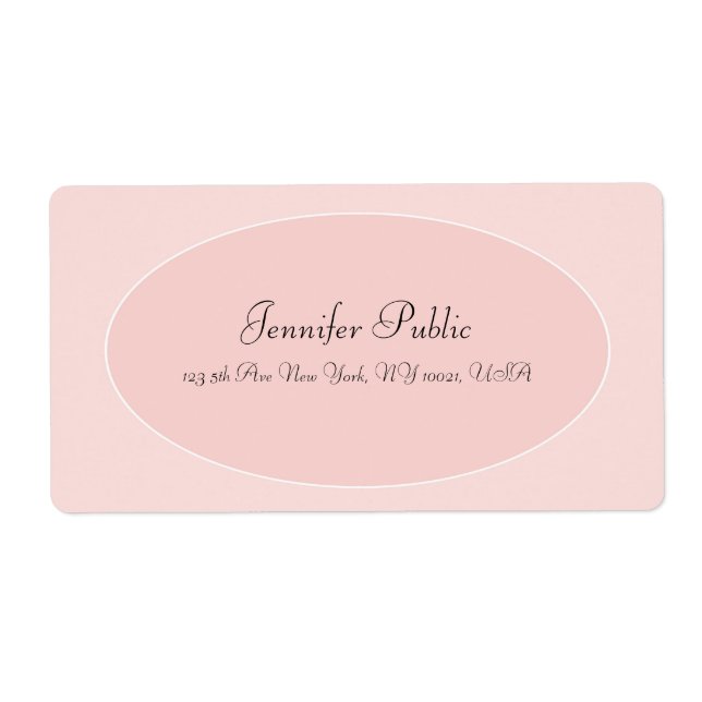 Trendy Handwritten Script Blush Pink White Elegant (Front)