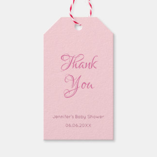 Trendy Handwritten Thank You Text Blush Pink Gift Tags