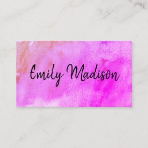 Trendy Handwritten Watercolor Business Card