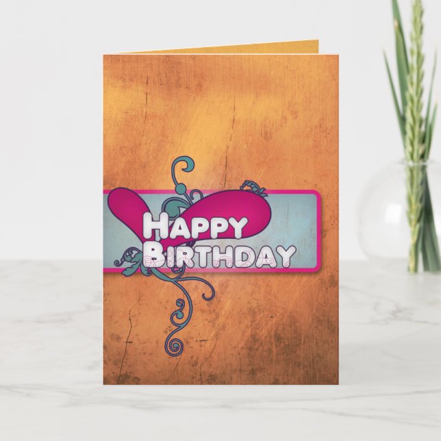 Trendy Happy Birthday Card (Front)