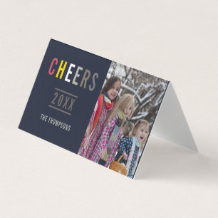 Trendy Happy Holidays Family greeting photo