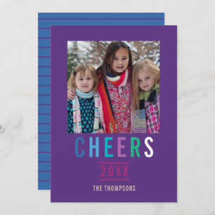 Trendy Happy Holidays Family greeting photo Card