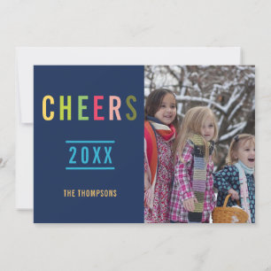 Trendy Happy Holidays Family greeting photo Holiday Card