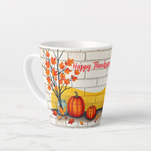 Trendy Happy Thanksgiving Beautiful Fall Latte Mug