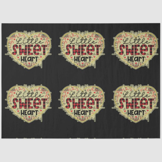 Trendy Heart Glitter Valentines Day Tissue Paper (Front)