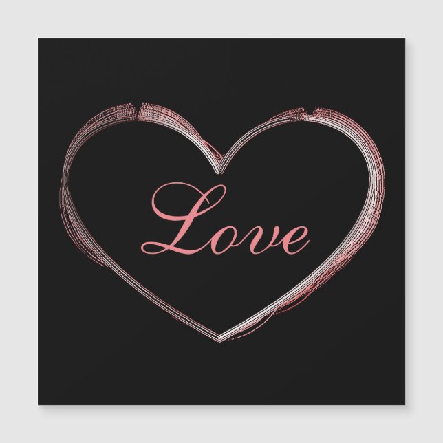 Trendy Heart Grey Calligraphy Love Wedding (Front)