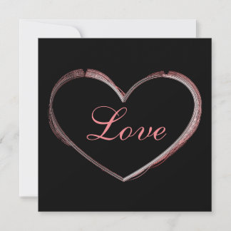 Trendy Heart Grey Calligraphy Love Wedding