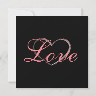 Trendy Heart Grey Calligraphy Love Wedding