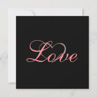 Trendy Heart Grey Calligraphy Love Wedding