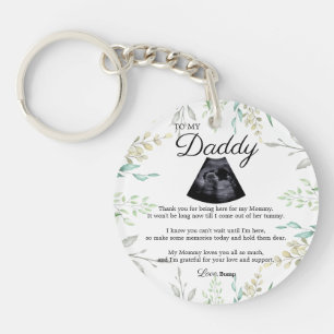 Trendy Heartfelt Message from Bump to Dad to be Key Ring