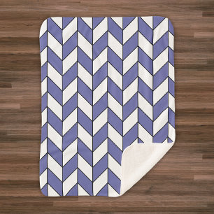 Trendy Herringbone Chevron Pattern Sherpa Blanket