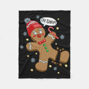 Trendy Holiday Apparel Gingerbread Man Oh Snap Chr Fleece Blanket