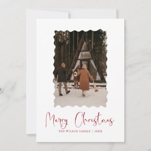 Trendy Holiday Modern Photo Christmas Holiday Card