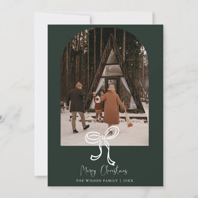 Trendy Holiday Modern Photo Christmas Holiday Card (Front)