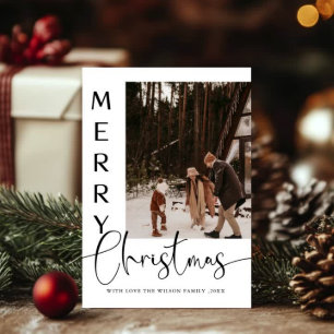 Trendy Holiday Modern Photo Christmas Holiday Card