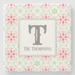 Trendy Holiday Snowflakes Red Christmas Stone Coaster