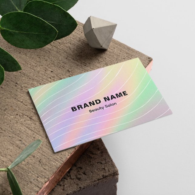 Trendy Hologram Aesthetician Feminine Style Business Card (Trendy Hologram Esthetician Feminine Style Business Card)