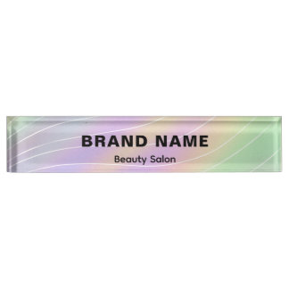 Trendy Hologram Aesthetician Feminine Style Nameplate