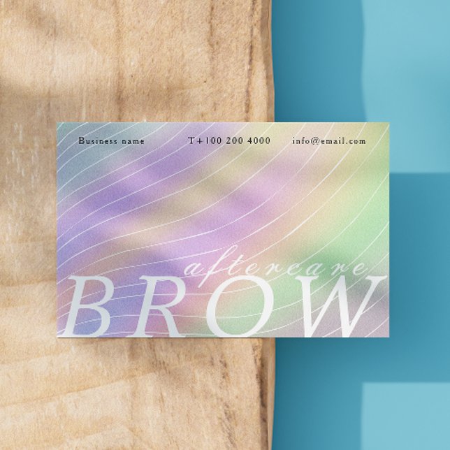 Trendy Hologram After Care Brow Instruction Business Card (Trendy Hologram After Care Brow Instruction Business Card)