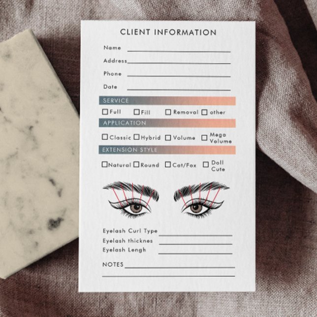 Trendy Hologram Eyelash Extensions Client Lash Map Business Card (Trendy Hologram Eyelash Extensions Client Lash Map Business Card)