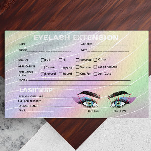 Trendy Hologram Lash Client Record Map Business Card
