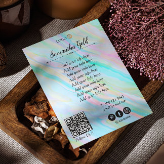 Trendy Hologram Small Business Price List Services Flyer