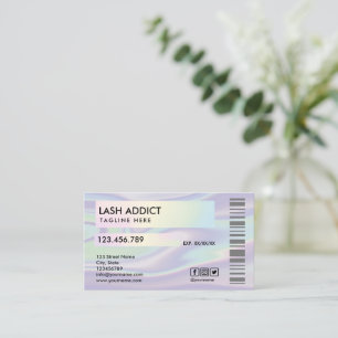 trendy holograph pill bottle lashes package label business card