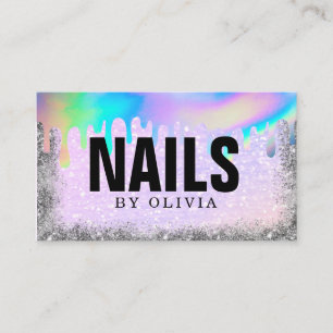 Trendy Holographic Glitter Business Card