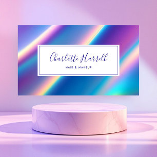 Trendy Holographic Iridescent Beauty Business Card